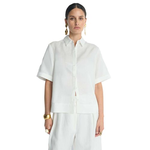 Veronika Maine Drapey Viscose Linen Shirt